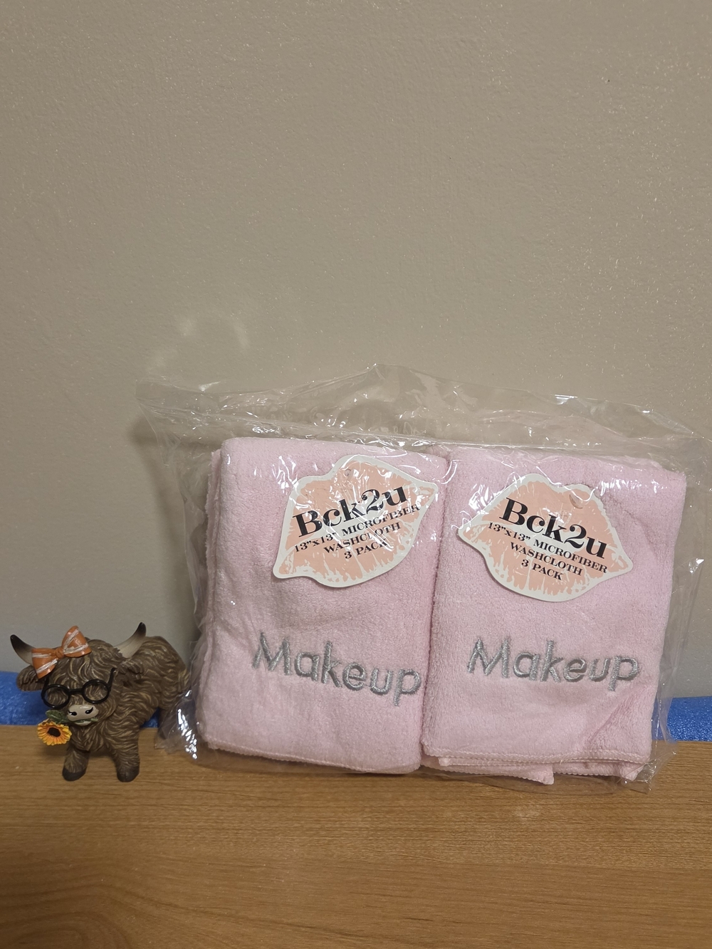 Bck2u Pink Makeup Cloths - 6-Pack Microfiber Washcloths